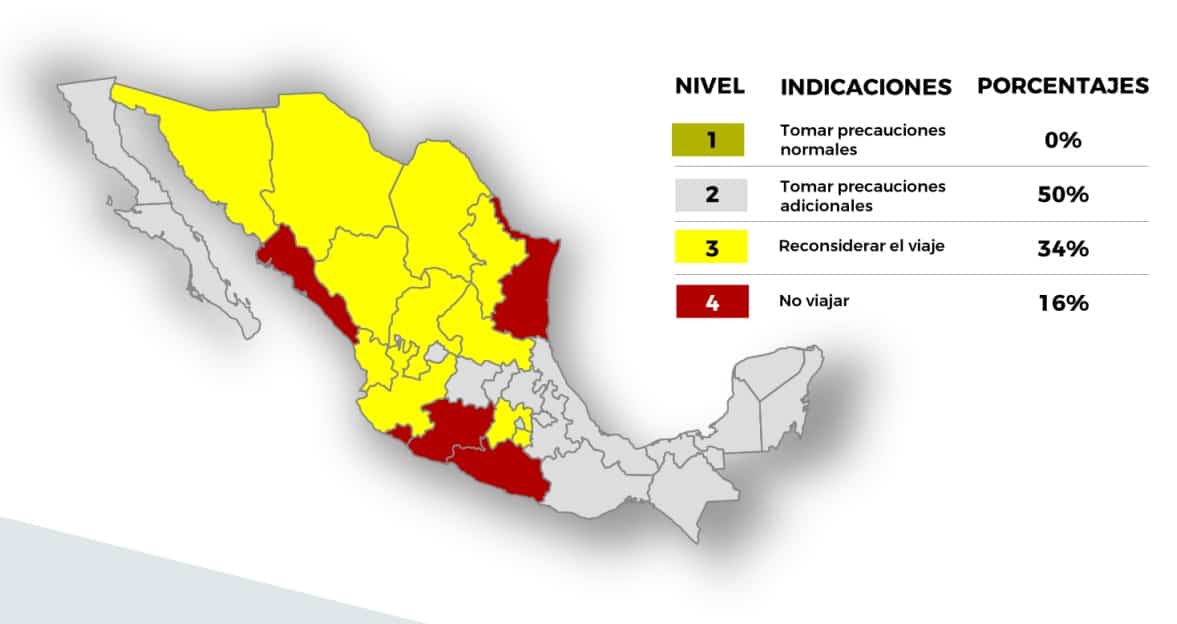 Los cinco estados de México a los que Estados Unidos recomienda No